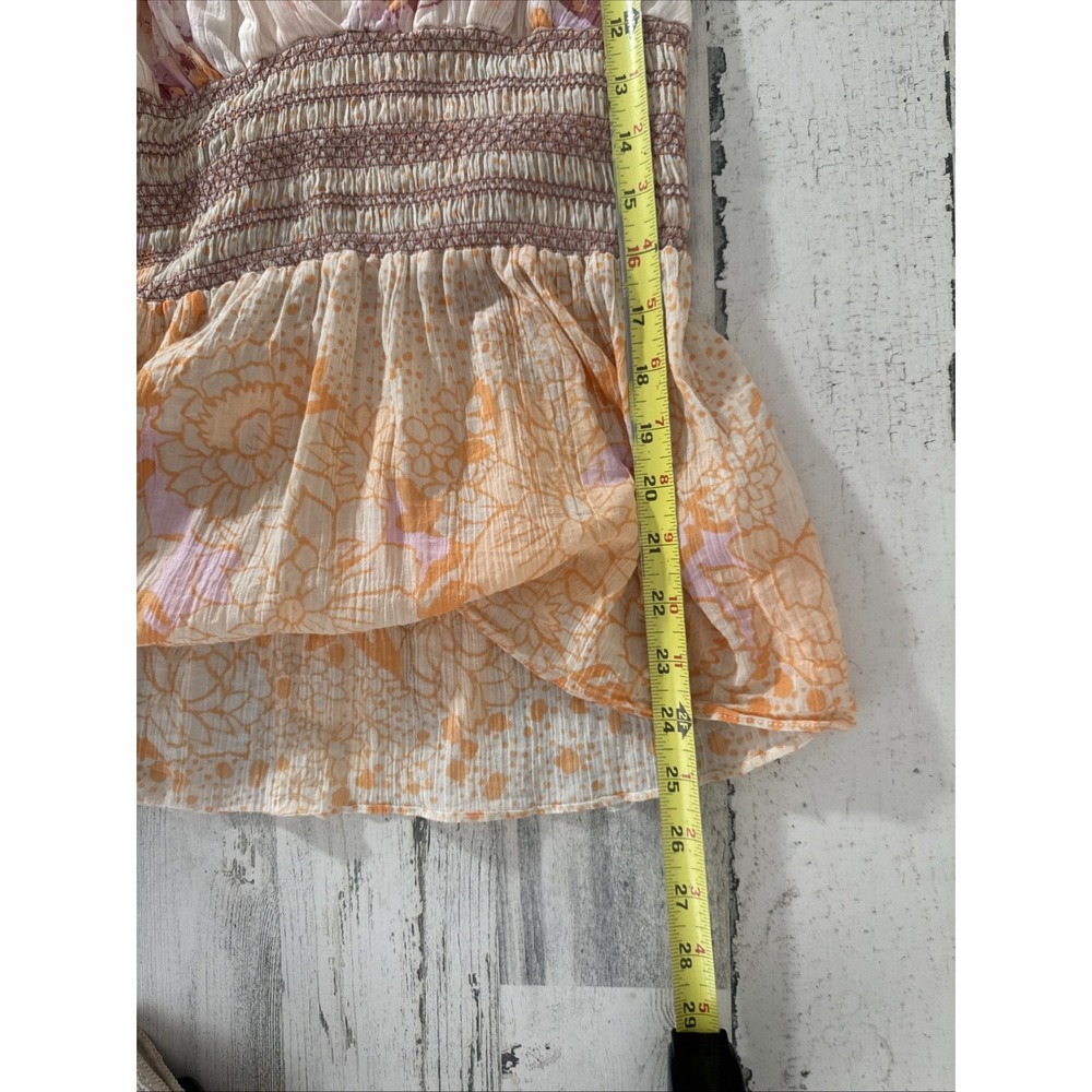 Free People Brinkley Top With Shirring In Boho Floral. Size XL - Picture 8 of 10